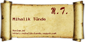 Mihalik Tünde névjegykártya